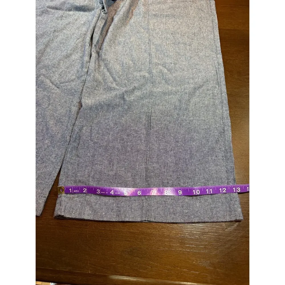 NWT GAP Linen Wide Leg Pants Women's XXL Blue Summer Coastal